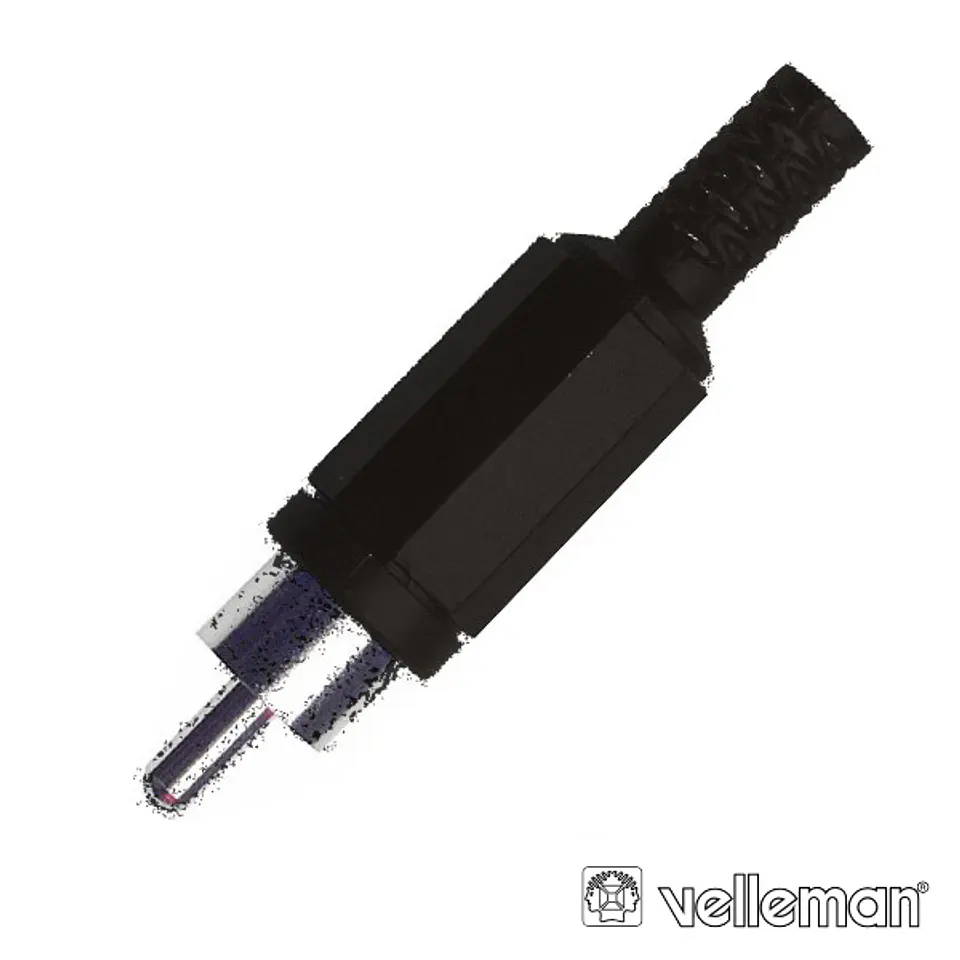 FICHA RCA MACHO PRETA PVC C/ PROTEÇÃO DE CABO 1
