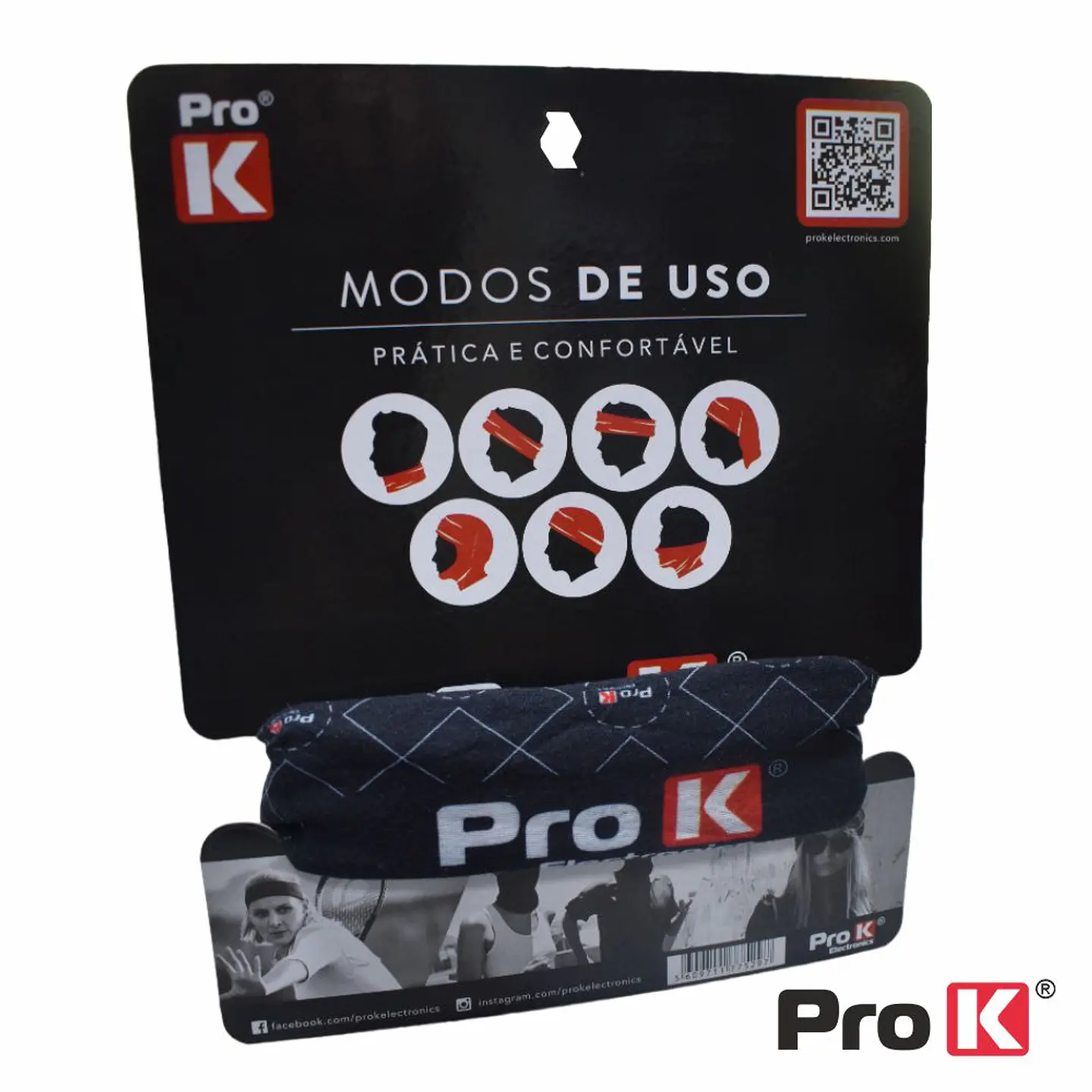 Bandana Multifunções Preta PROK 1