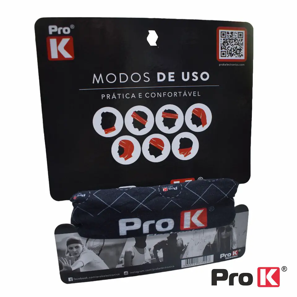 Bandana Multifunções Preta PROK 1
