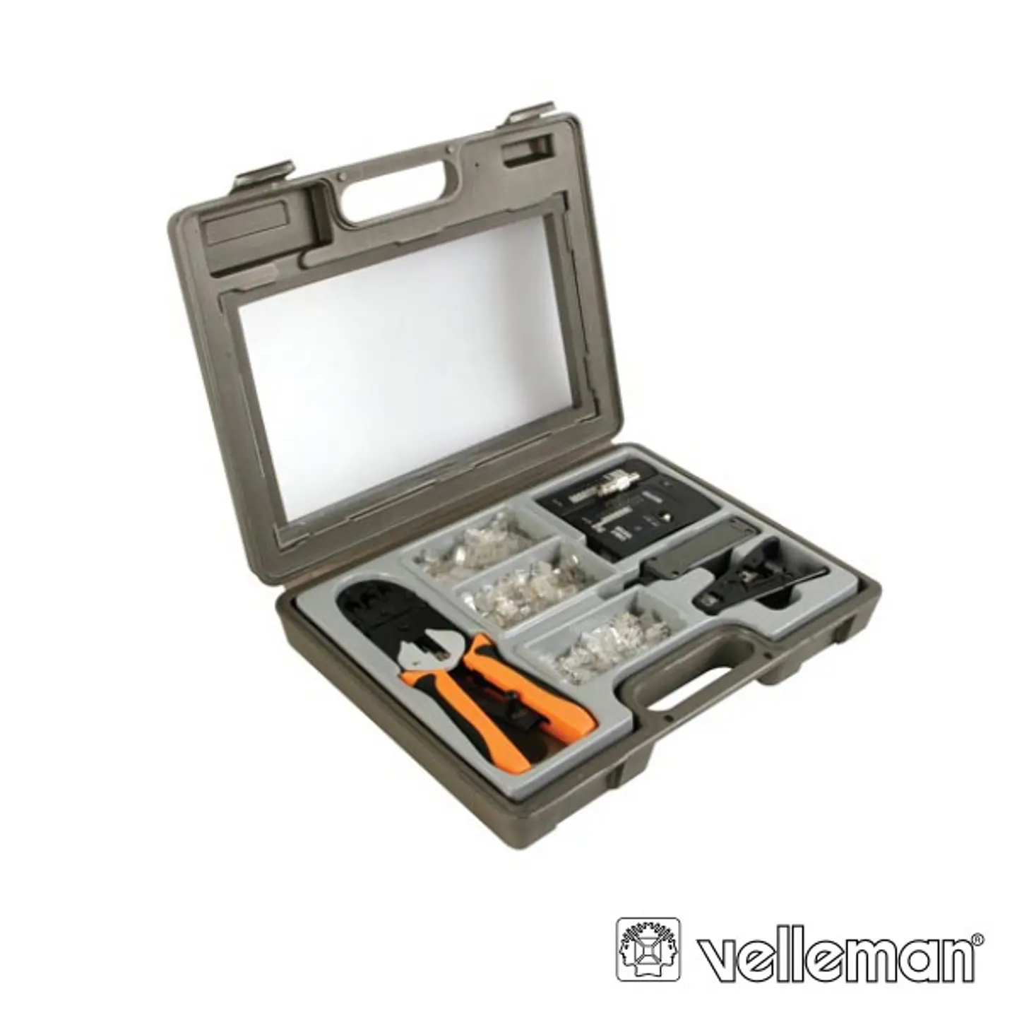 KIT COM ALICATES DE CRAVAR FICHAS DE REDE VELLEMAN 1