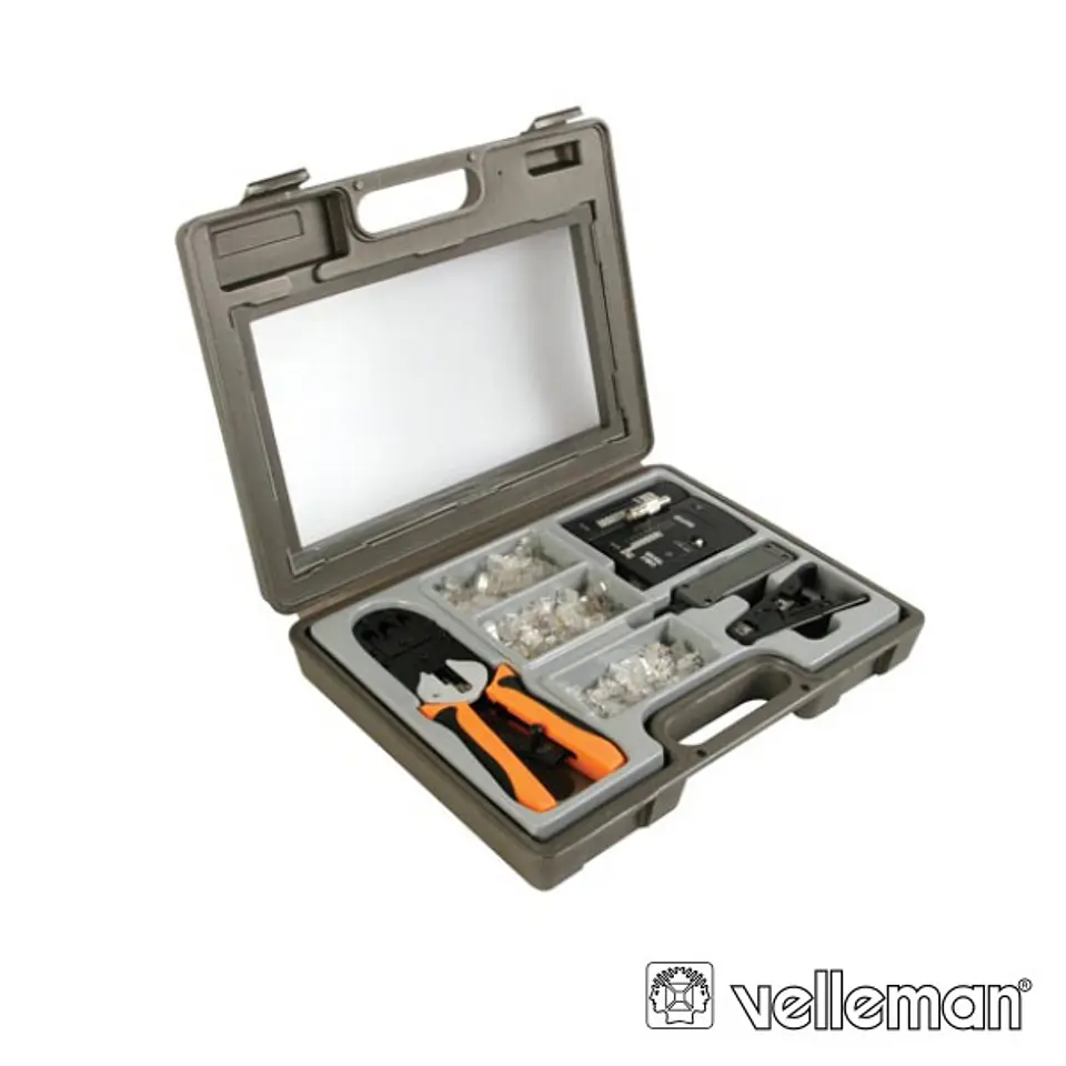 KIT COM ALICATES DE CRAVAR FICHAS DE REDE VELLEMAN 1