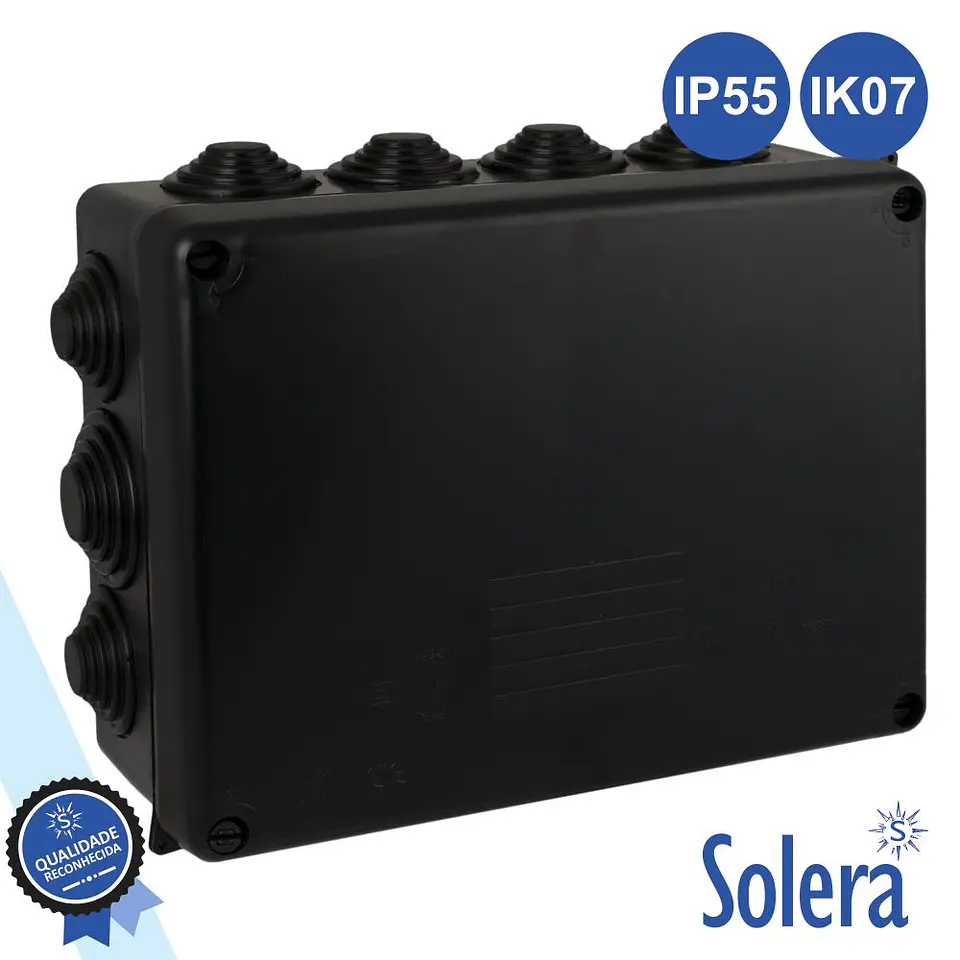 CAIXA DE PASSAGEM ESTANQUE C/ 14 CONES 220x170x80MM SOLERA 1