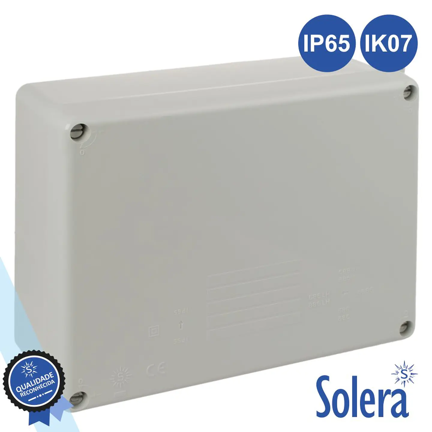 CAIXA DE PASSAGEM ESTANQUE 220x170x80MM IP65 IK07 SOLERA 1