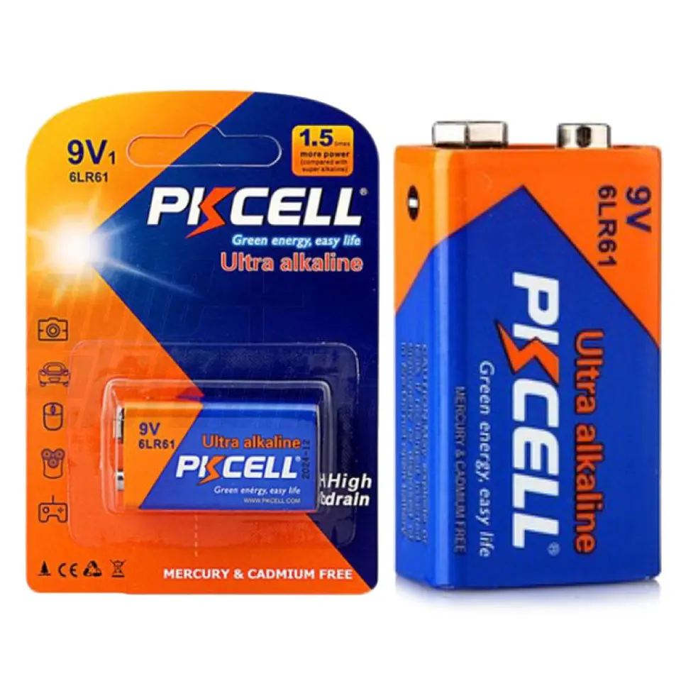 PILHA ALCALINA 9V/6LR61 BLISTER PKCELL 1