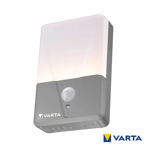 Luz De Presença LED Cinza IP44 C/ Sensor PIR VARTA