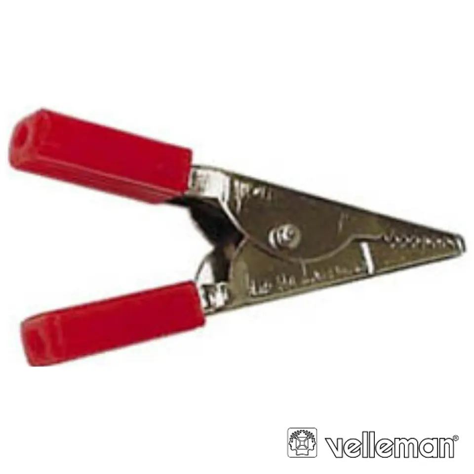 PINÇA CROCODILO 50MM VERMELHA VELLEMAN 1