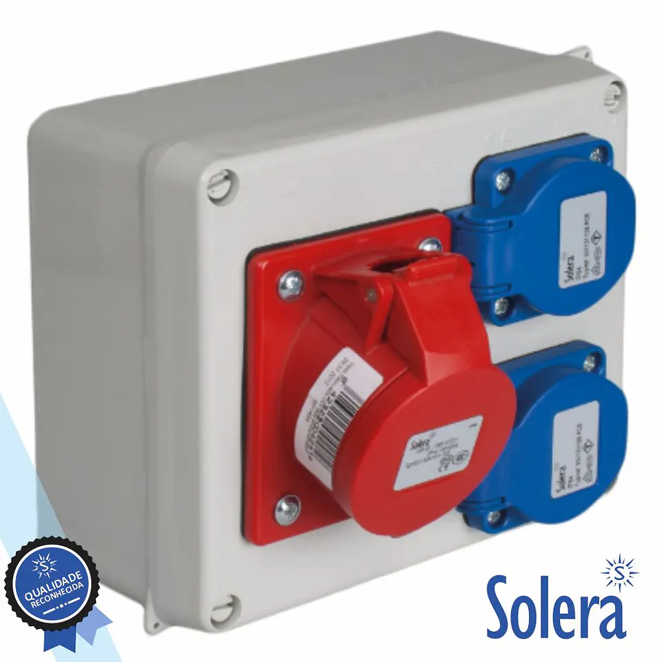 Caixa De Derivação Estanque C/ Tomadas 165x135x70mm IP65 1