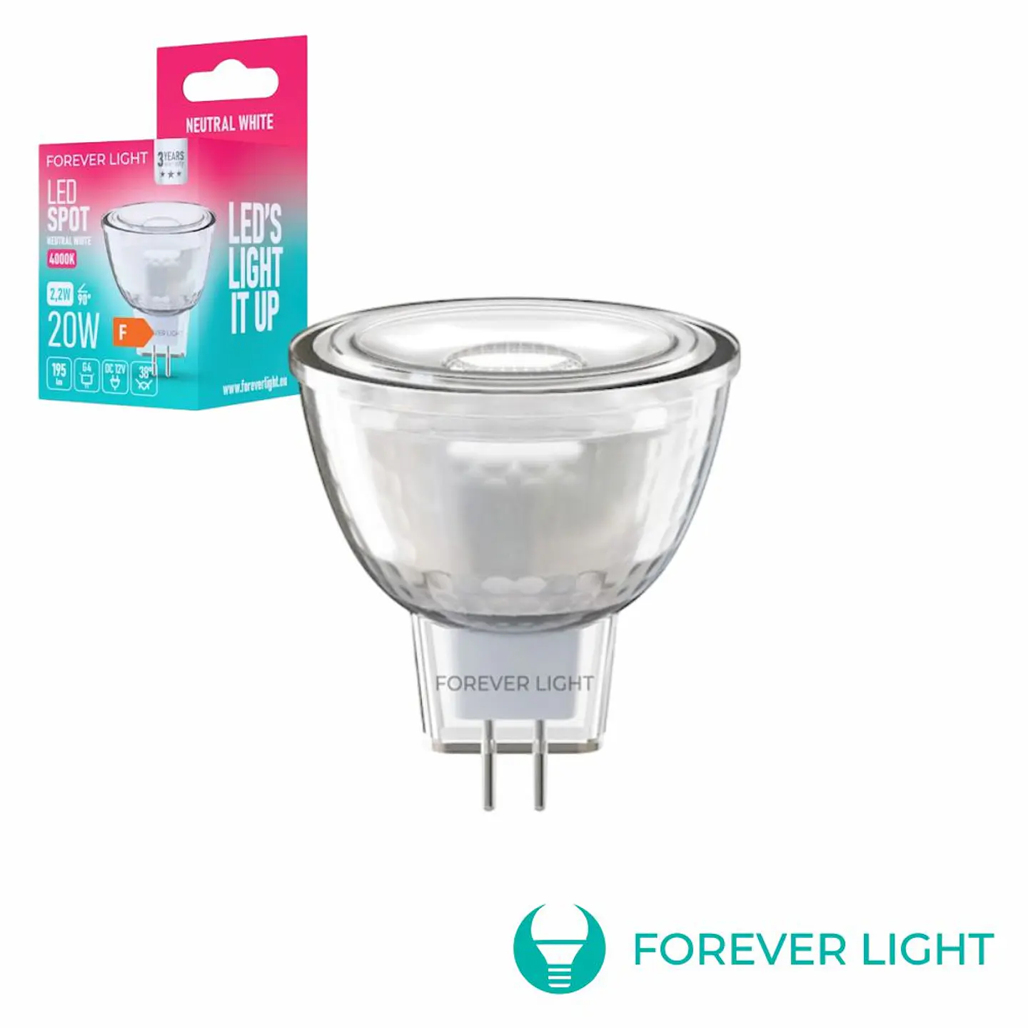 Lâmpada LED G4 MR11 2.2W 12V 4000K 195lm FOREVER 1