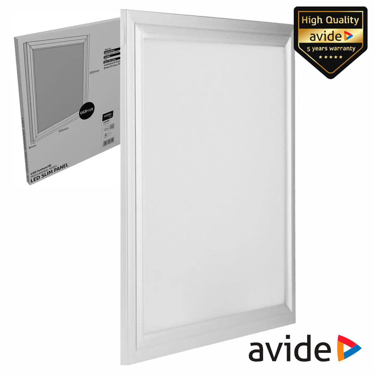 Painel LEDS Quadrado 40W 600x600mm 4000k 4000lm PRO AVIDE 1