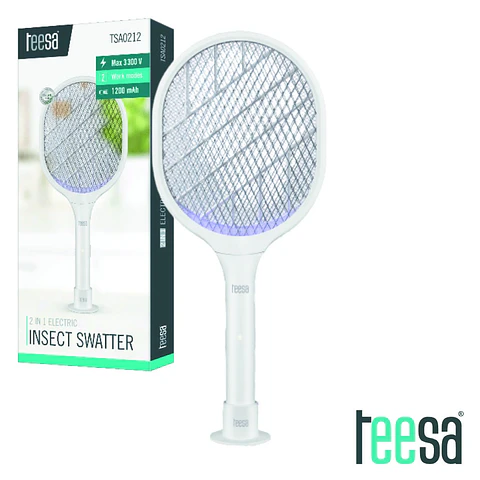 Raquete Mosquiteiro Elétrica Recarregável 2 em 1 TEESA