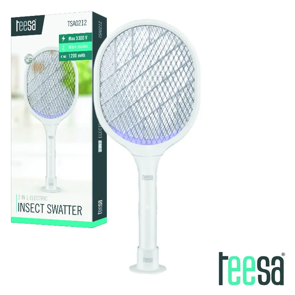 Raquete Mosquiteiro Elétrica Recarregável 2 em 1 TEESA 1