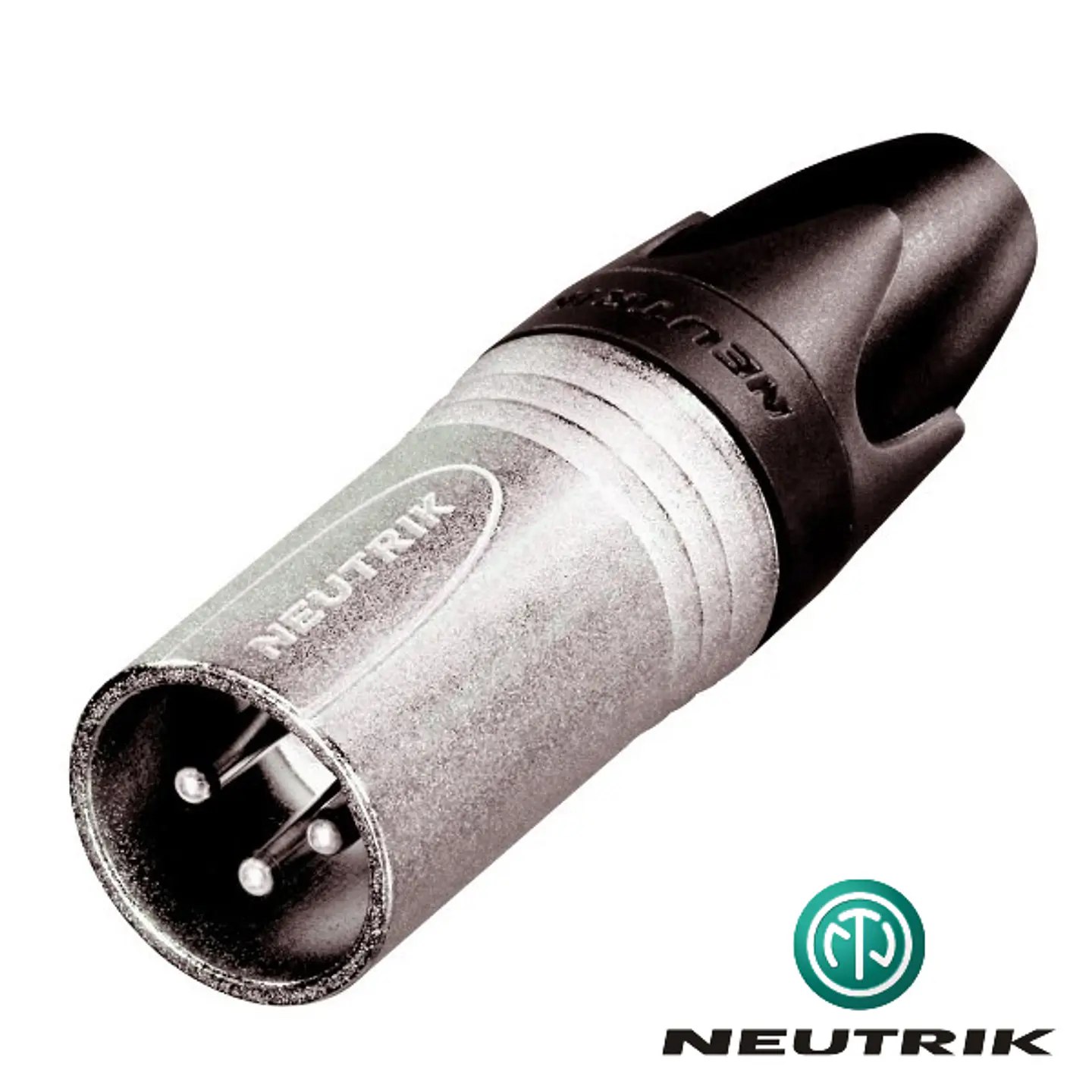 FICHA XLR 3P MACHO NIQUELADA C/ GUARDA CABO NEUTRIK 1