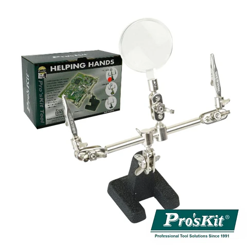 SUPORTE ARTICULADO C/ LUPA E PINÇAS CROCODILO PROSKIT