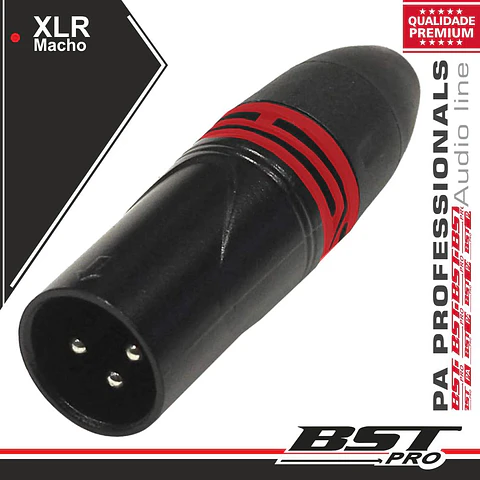 FICHA XLR 3P MACHO NIQUELADO BSTPRO