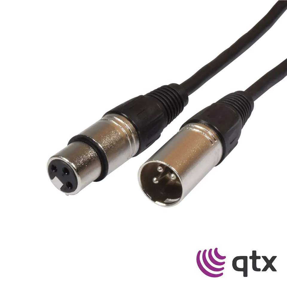Cabo XLR 3p Macho / XLR 3p Fêmea 1.5m QTX 1