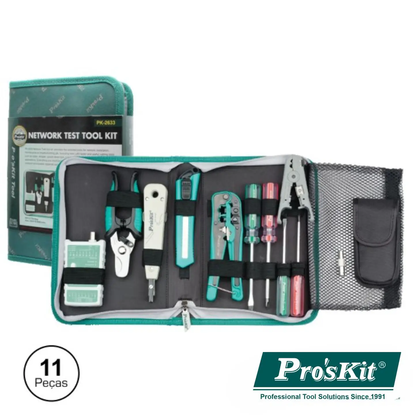 MALA FERRAMENTAS PROFISSIONAL 11 PEÇAS PROSKIT 1