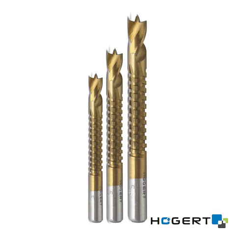Conjunto de 3 Brocas HSS P/ Madeira Ø5.0/6.0/8.0mm HOGERT
