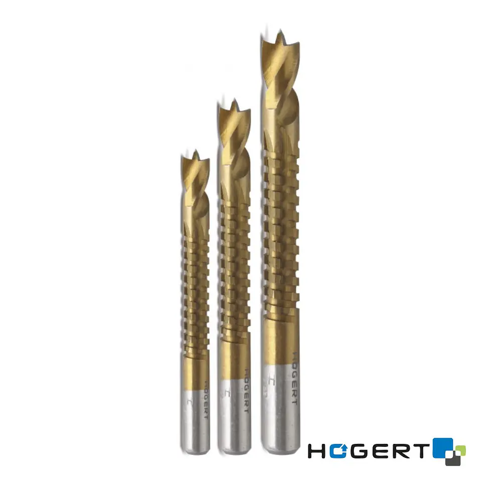 Conjunto de 3 Brocas HSS P/ Madeira Ø5.0/6.0/8.0mm HOGERT 1
