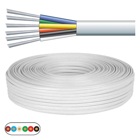 CABO TELEFONE 6 CONDUTORES 6x0.36MM BRANCO 100MT