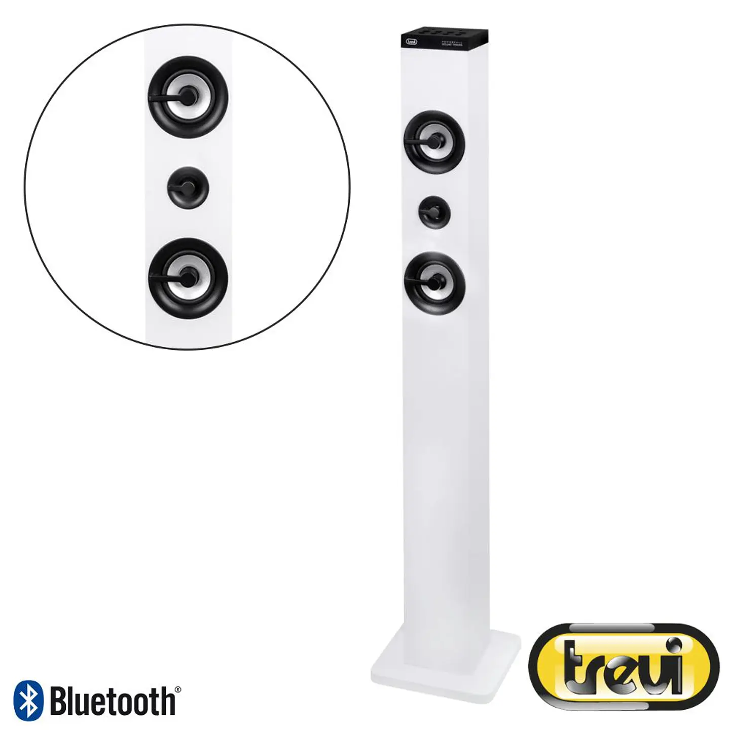 Coluna Centro Amplificada USB/BT/MicroSD 40W Branco TREVI 1