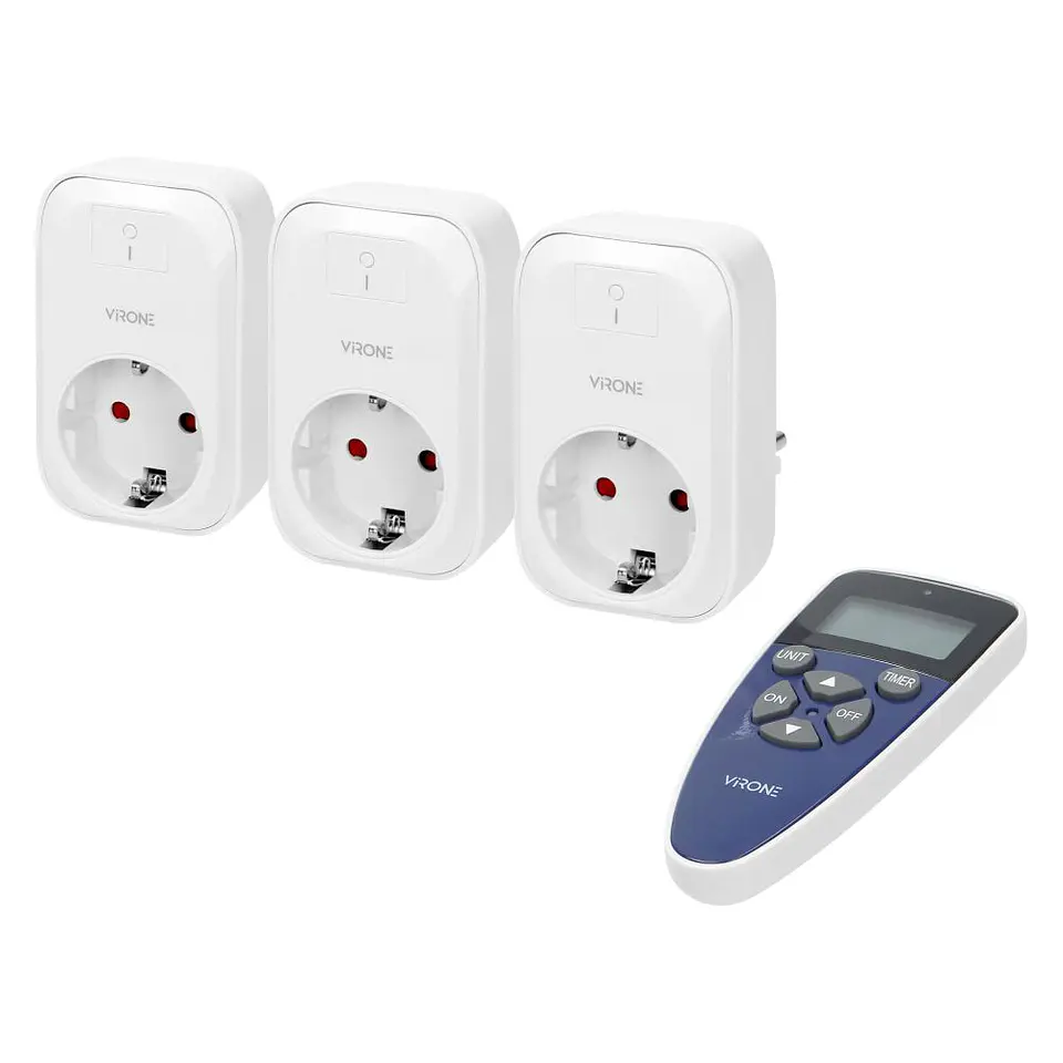 Conjunto 3 Tomadas Elétricas C/ Comando S/ Fios VIRONE 1