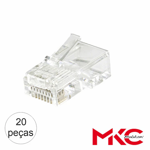 Ficha RJ45 Modular 8p8c CAT6 Passante UTP 20x MKC