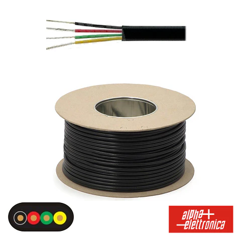 CABO TELEFONE 4 CONDUTORES 4x0.14MM DIM 5.00X2.55 PRETO