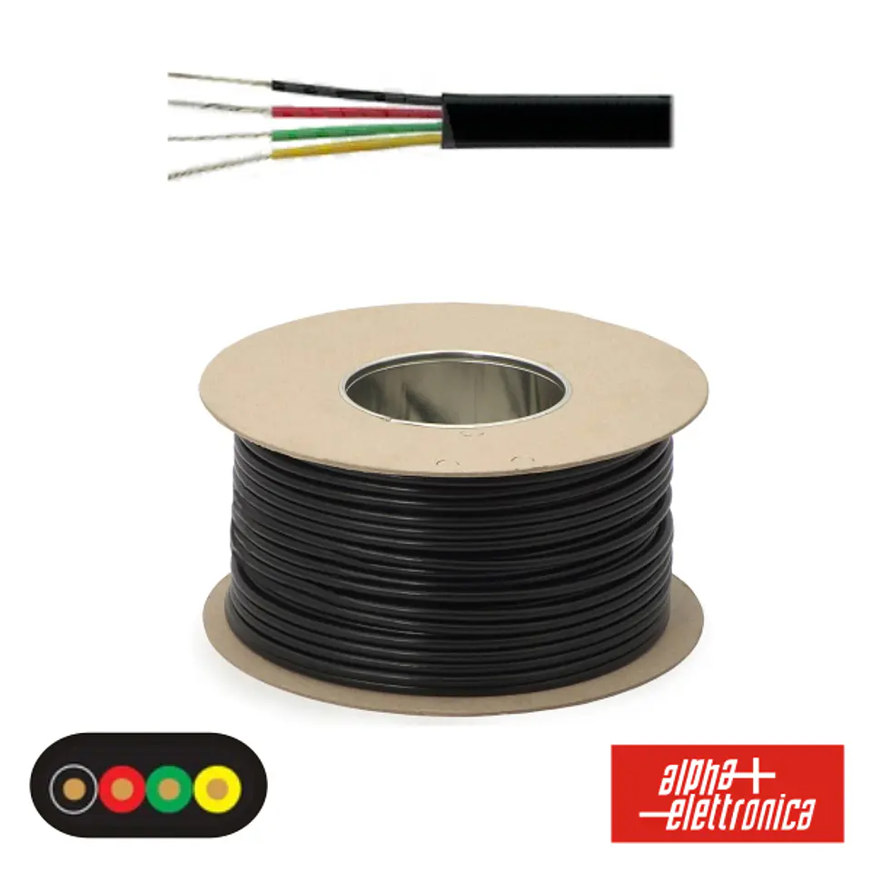 CABO TELEFONE 4 CONDUTORES 4x0.14MM DIM 5.00X2.55 PRETO 1