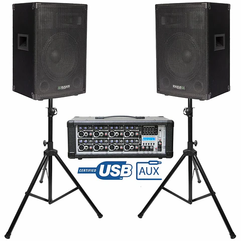 Conjunto Som Amplificado 1400W