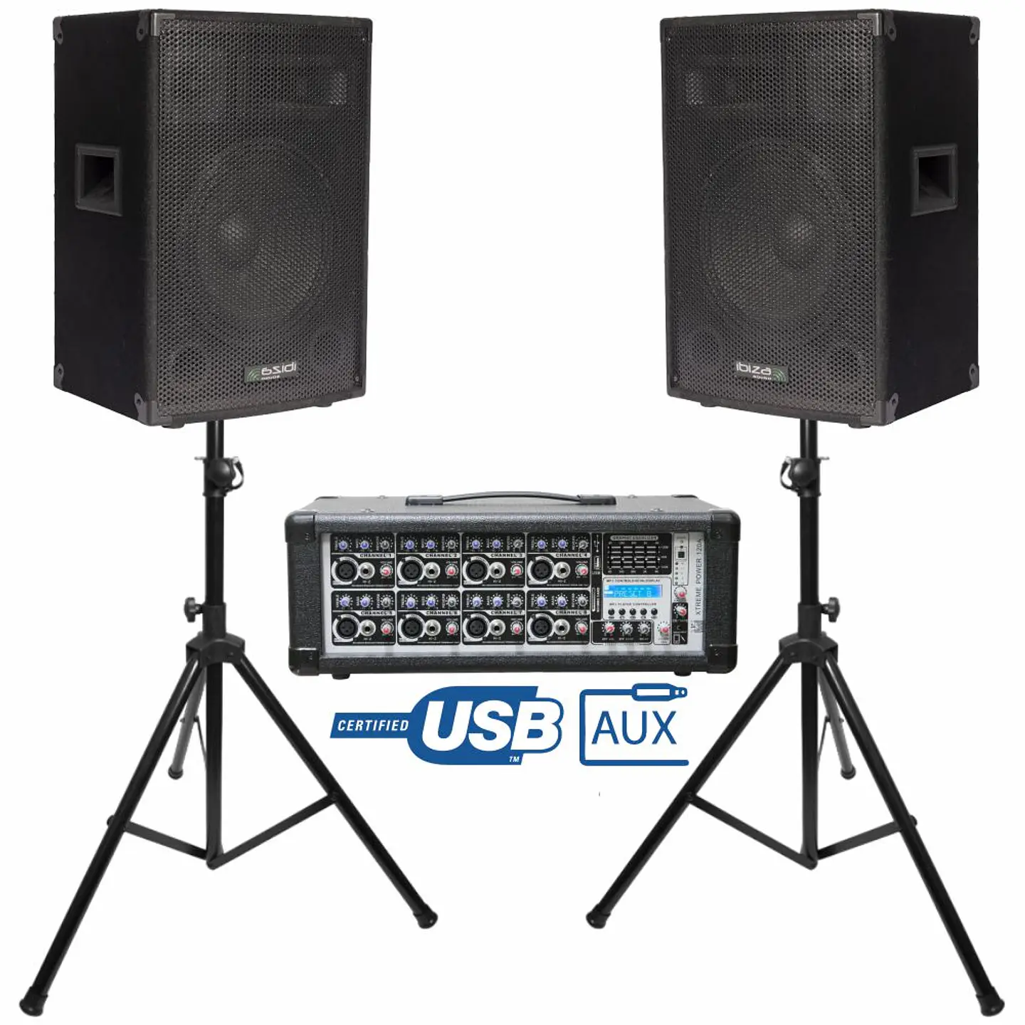 Conjunto Som Amplificado 1400W 1
