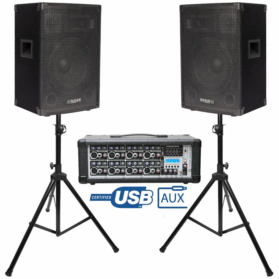 Conjunto Som Amplificado 1400W 1