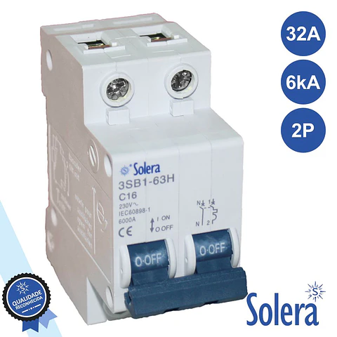 DISJUNTOR 2P 32A 6kA 240/415V SOLERA