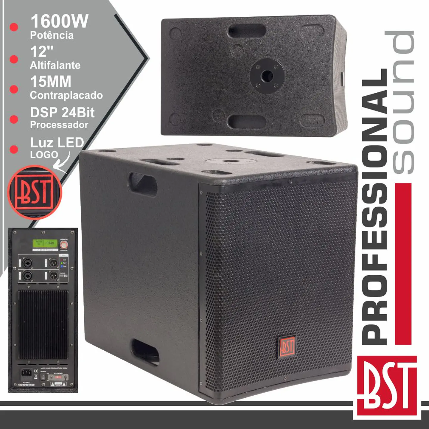 GRAVE SUBWOOFER AMPLIFICADO PRO 12