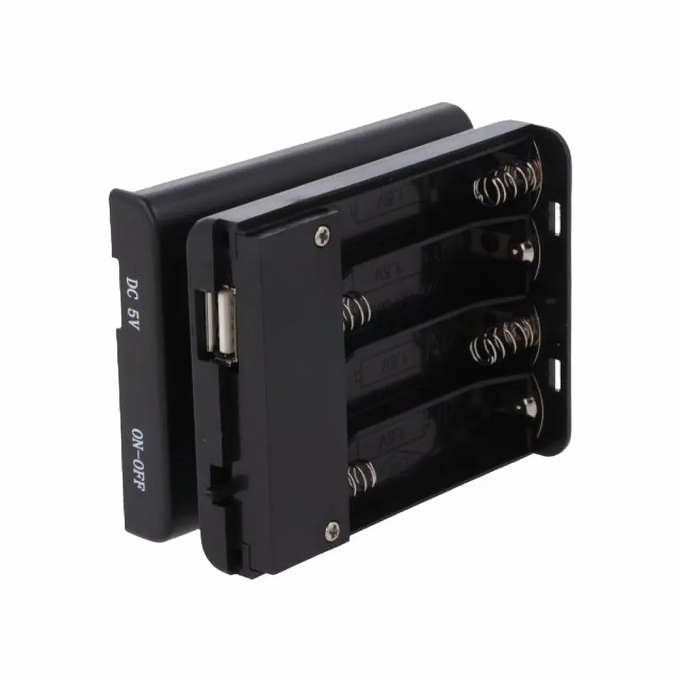 Suporte P/ 4 Pilhas AA C/ Tampa Interruptor e USB-A Fêmea 1