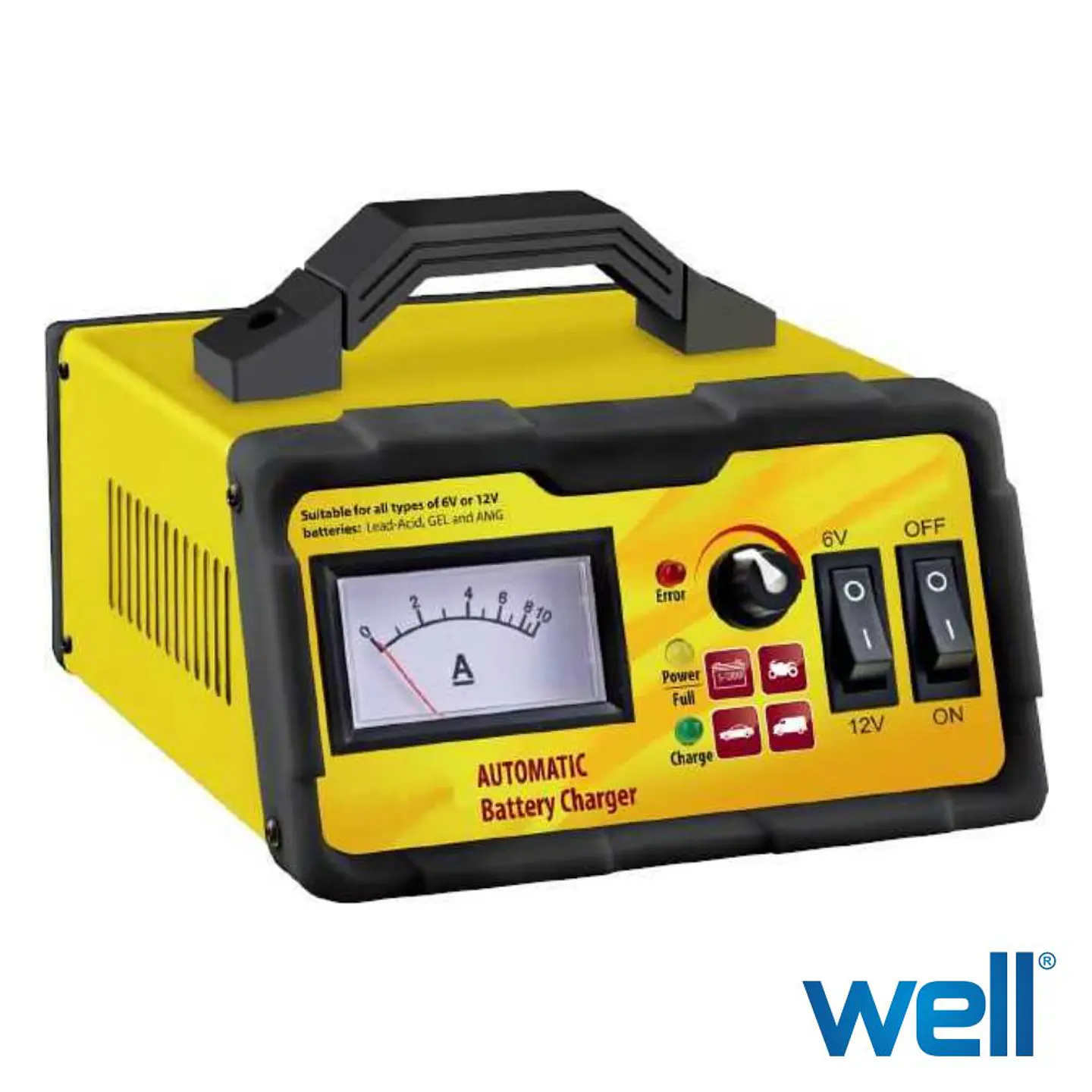 Carregador de Baterias Chumbo Universal 10A WELL 1