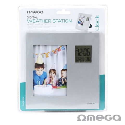 ESTAÇÃO METEOROLÓGICA C/ ALARME E MOLDURA 85x125MM OMEGA
