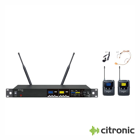 Central Microfones UHF Profissional S/ Fios 2 Canais