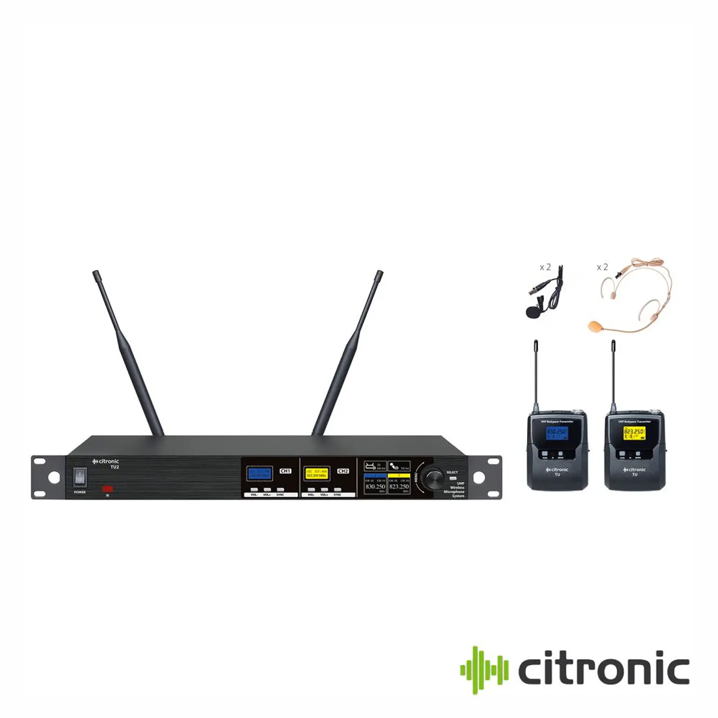 Central Microfones UHF Profissional S/ Fios 2 Canais 1