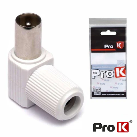 Ficha Coaxial Macho Ângular PROK