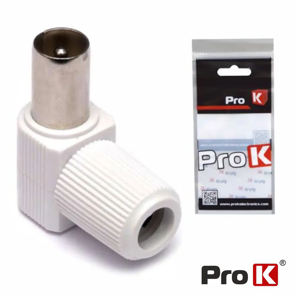 Ficha Coaxial Macho Ângular PROK 1