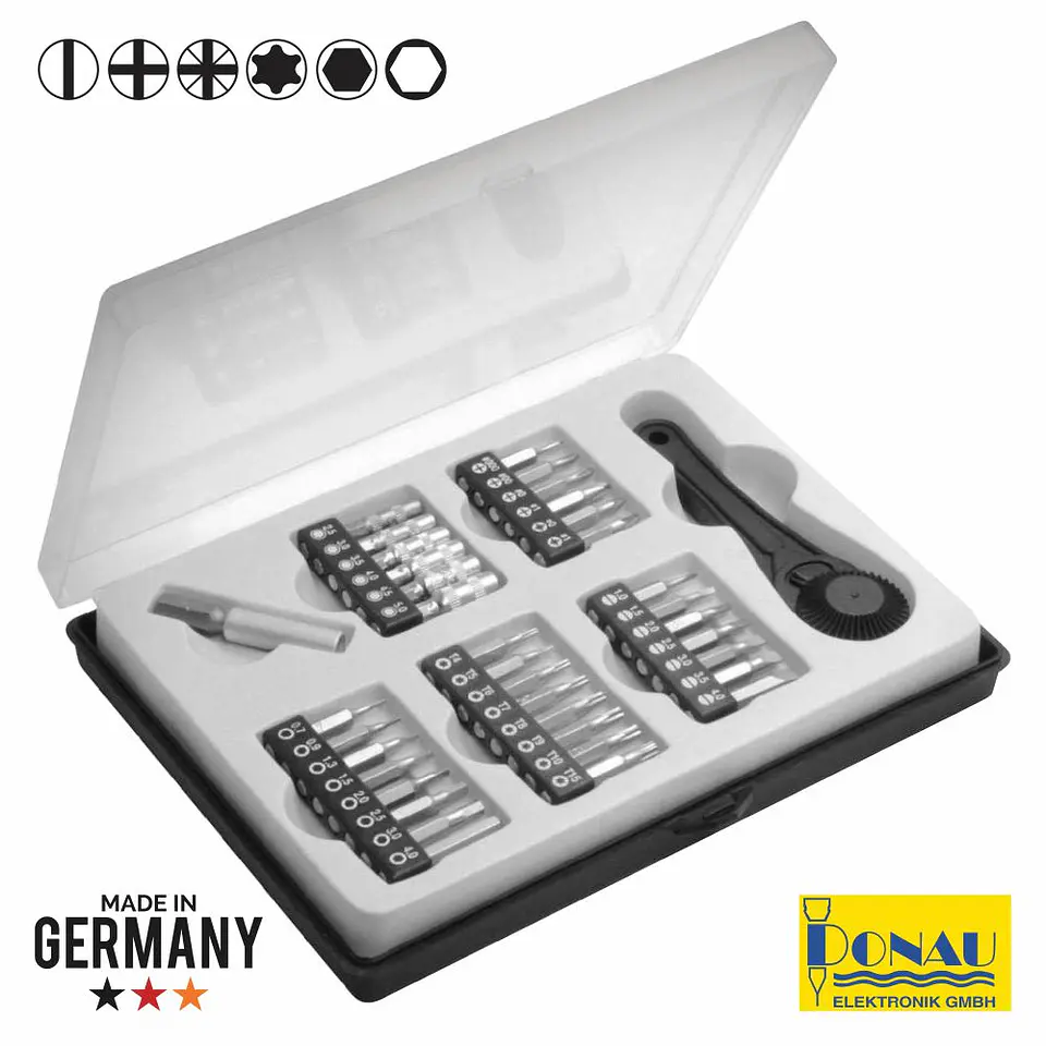 CONJUNTO DE CHAVE ROQUETE C/ 40 BITS E EXTENSOR DONAU 1
