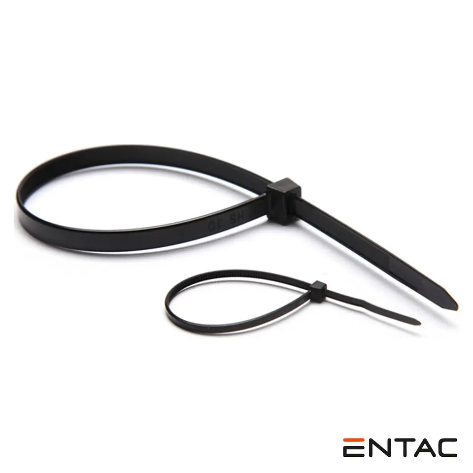 Conjunto 50 Braçadeiras Nylon 7.6x370mm Preto ENTAC 1