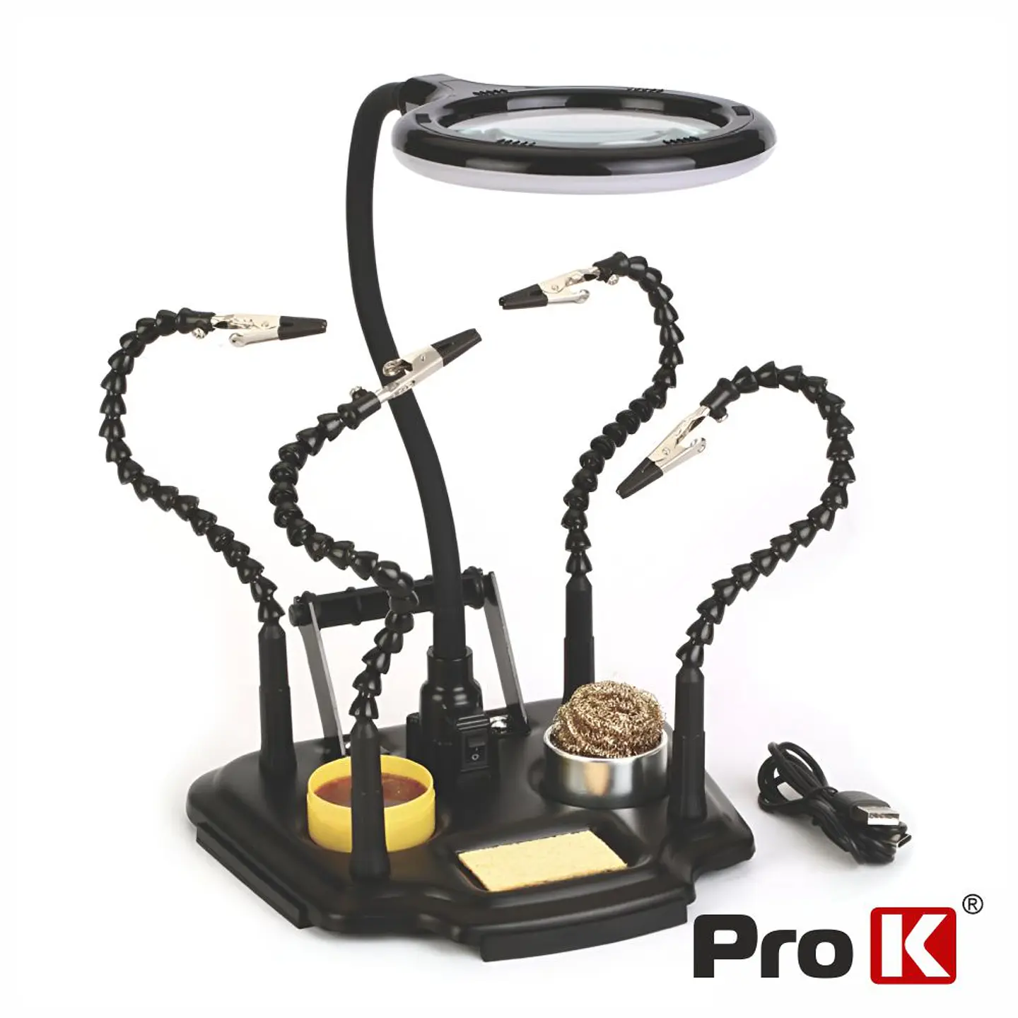 Suporte Articulado C/ Lupa / Pinças / LED e Suporte Solda 1