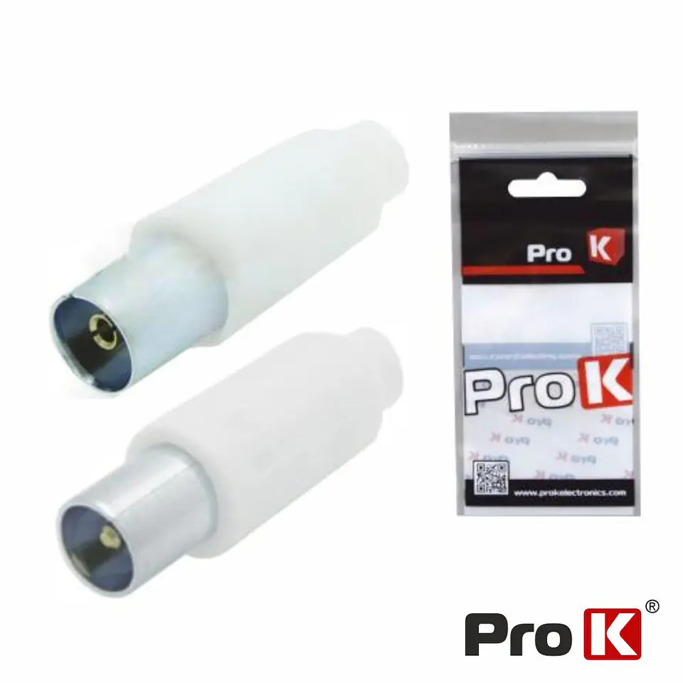 Conjunto 2 Fichas Coaxiais Macho/Fêmea 9.5mm PROK 1