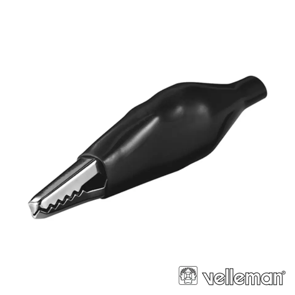 PINÇA CROCODILO 27MM ISOLADA PRETA 1