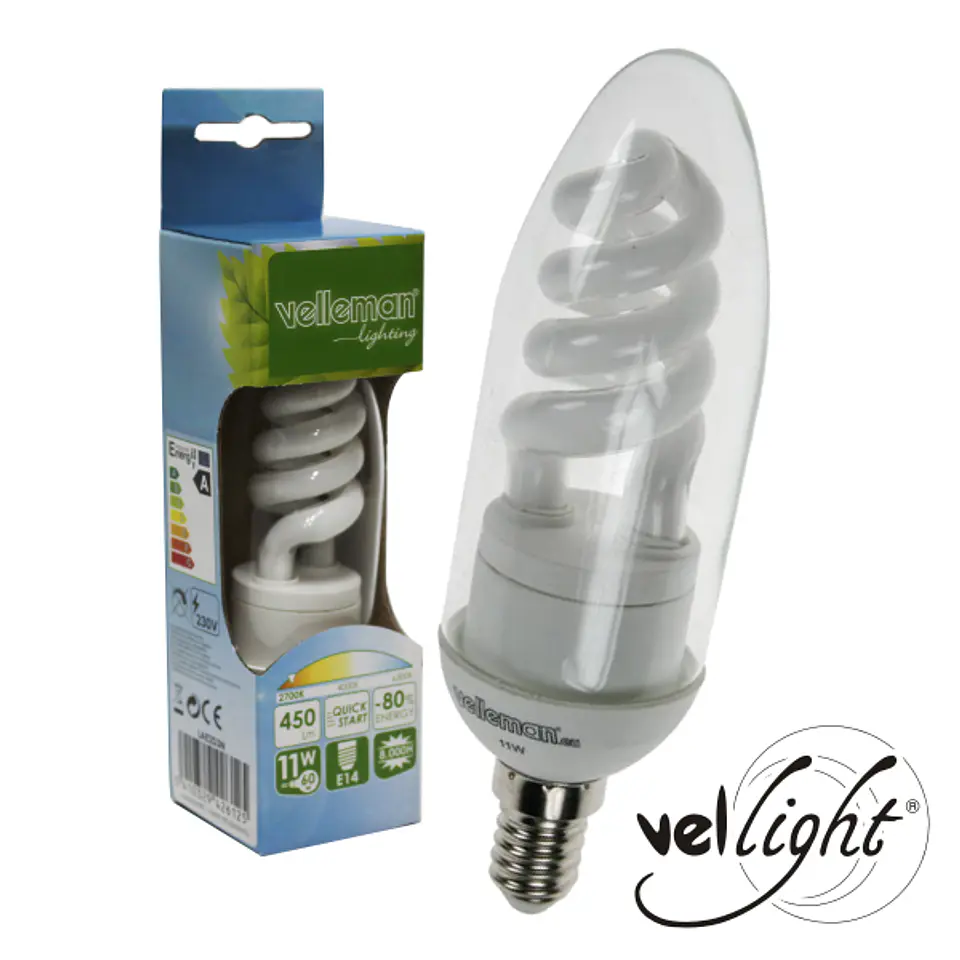 LÂMPADA E14 11W=60W 230V ECO VELA 450LM 2700k 1