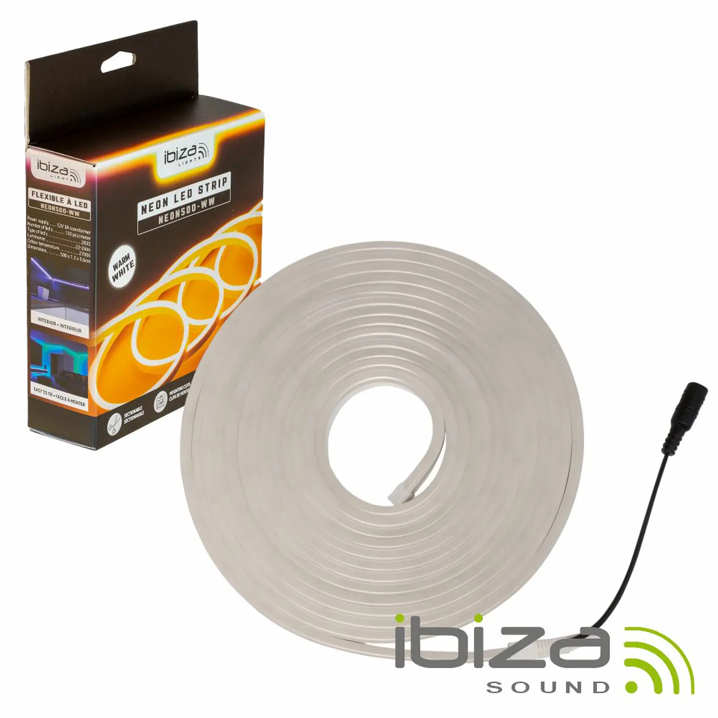 Fita 600 LEDS 2835 2700K 12V 5m IP65 Efeito Néon IBIZA 1