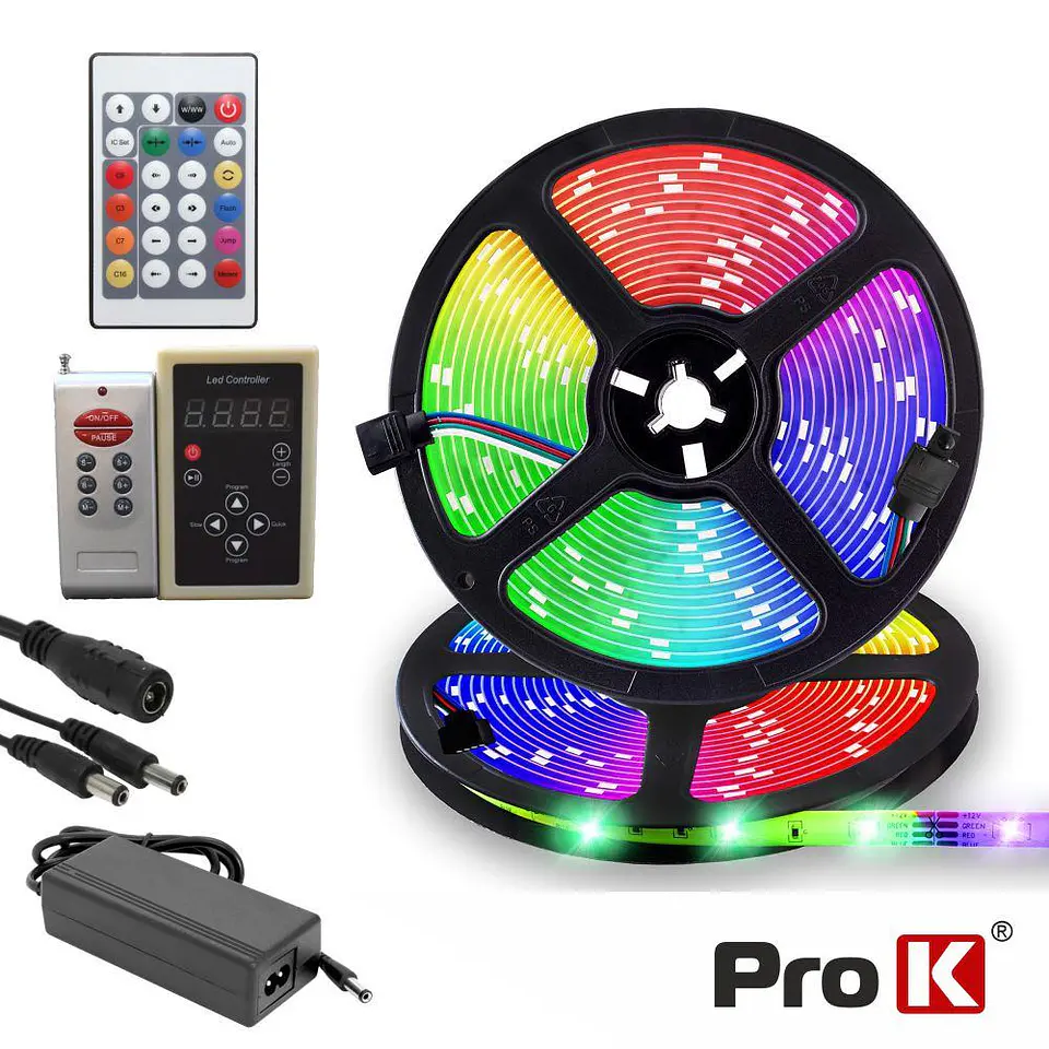 Kit Fita 240 LEDS 5050 12V 5m RGB Digital C/ Control PROK 1