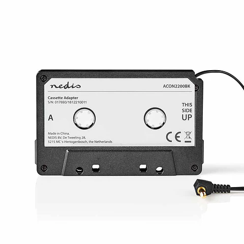 Adaptador p/ Cassetes Macho de 3,5 mm Preto NEDIS