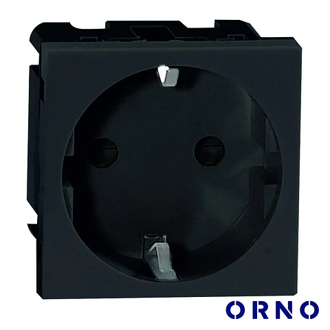 Módulo Schuko 45x45mm P/ Encastrar OR-GM-9010/B ORNO